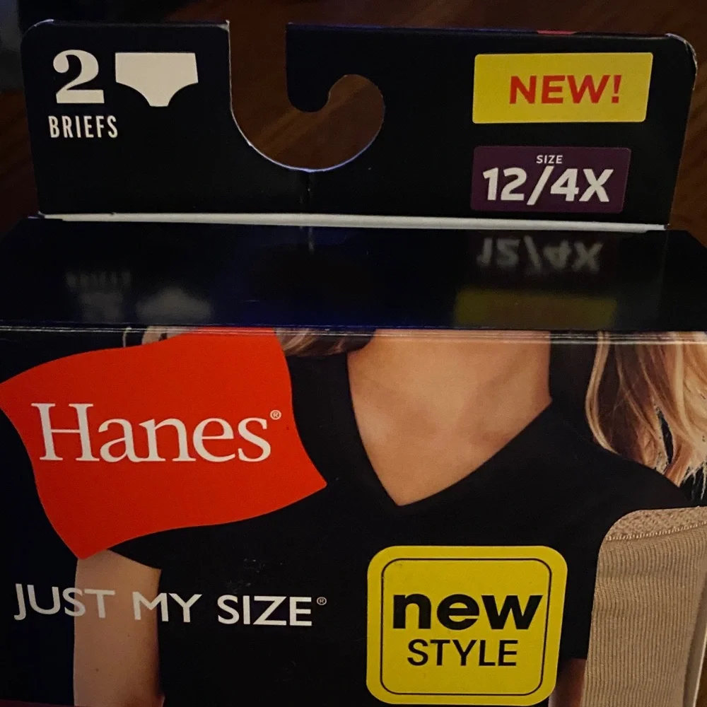 Hanes Just My Size Black Tan Period Underwear Panties Sz 12 4X Super Briefs 2 pc - Picture 3 of 5